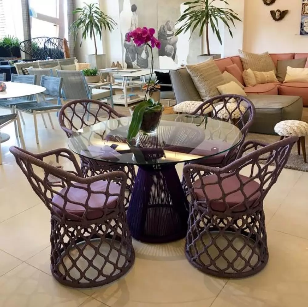 Base de mesa com poltronas painho corda náutica